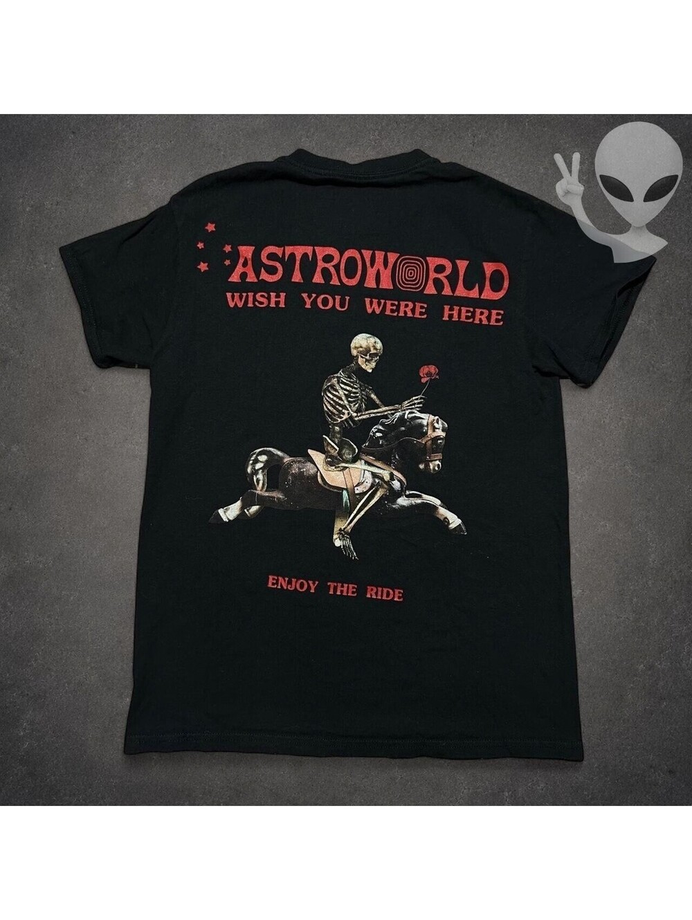 Travis Scott Astroworld Wish You Were Here Enjoy The Ride T-Shirt S Black